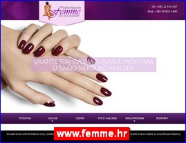 Frizeri, saloni lepote, kozmeti�ki saloni, www.femme.hr