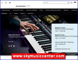 Muzi�ki instrumenti, muzi�ka oprema, klavijature, klaviri, digitalne harmonike, gitare, �kolski instrumenti, klasi�ni instrumenti, bubnjevi, ozvu�enje, zvu�nici, miksete, poja�ala, slu�alice, mikrofoni, DJ oprema, oprema za studio, rasveta, SkyMusic Center, Beograd, www.skymusiccenter.com